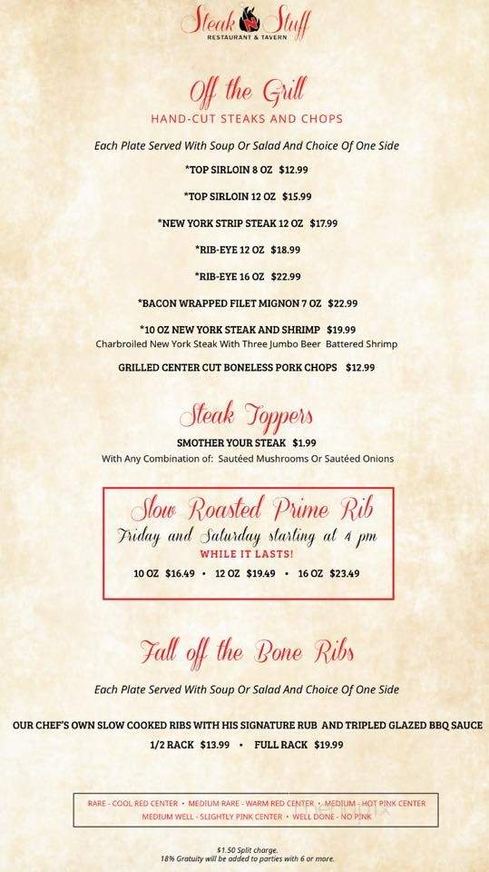 Steak N Stuff - Cottonwood, AZ menu_pic