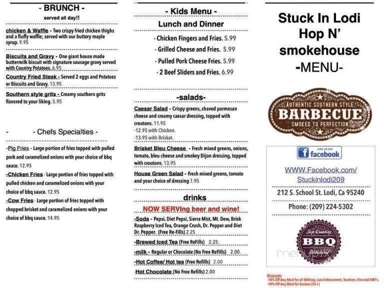 Stuck In Lodi Cafe - Lodi, CA menu_pic