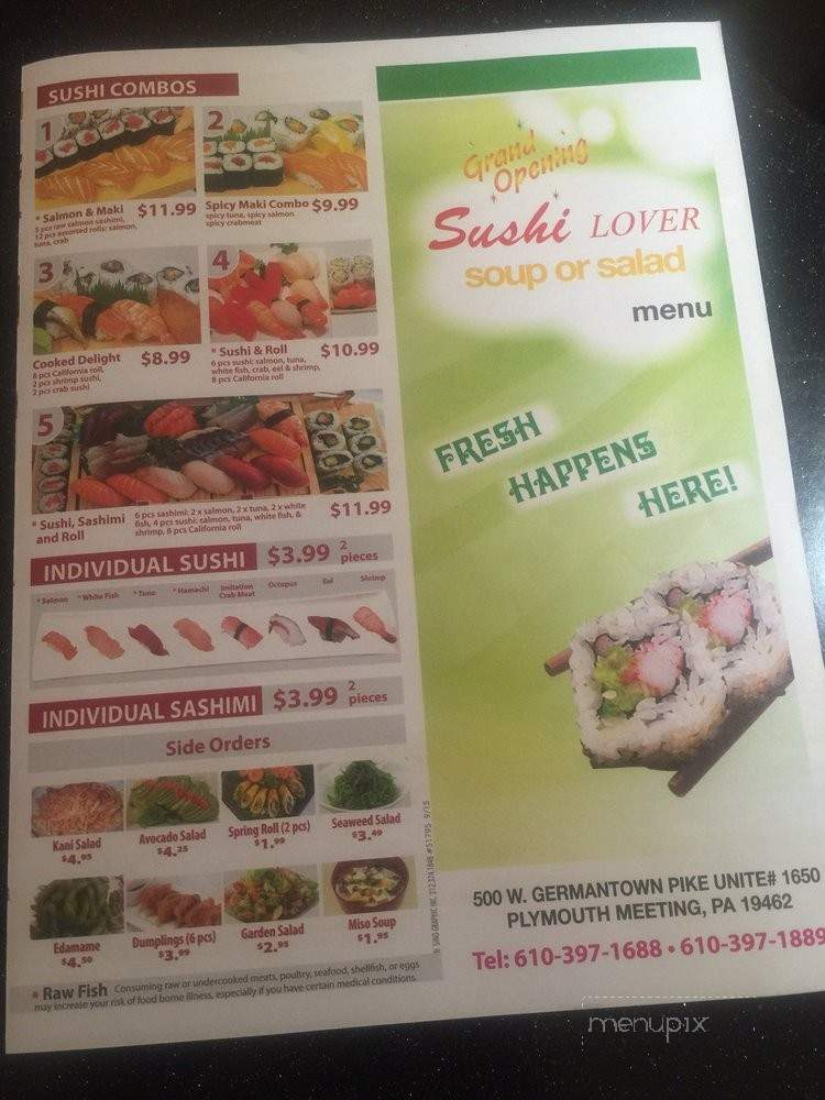 Sushi Lover - Plymouth Meeting, PA menu_pic