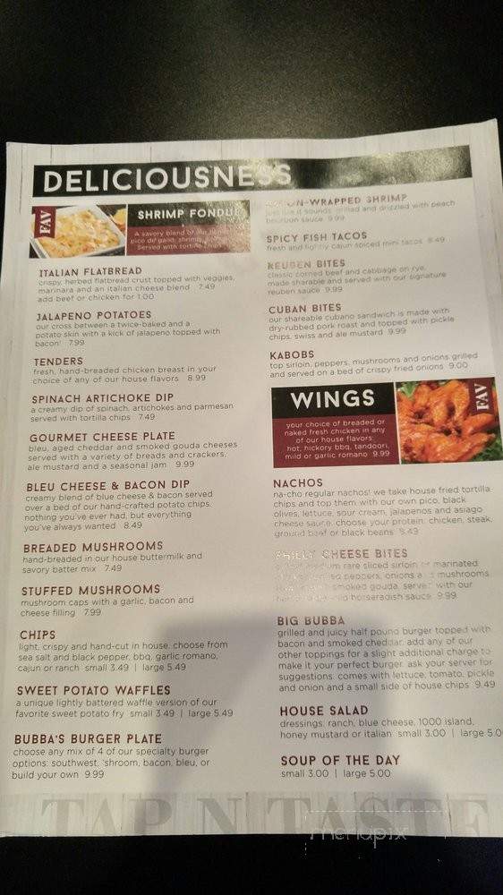 Tap & Taste - Columbia, MO menu_pic