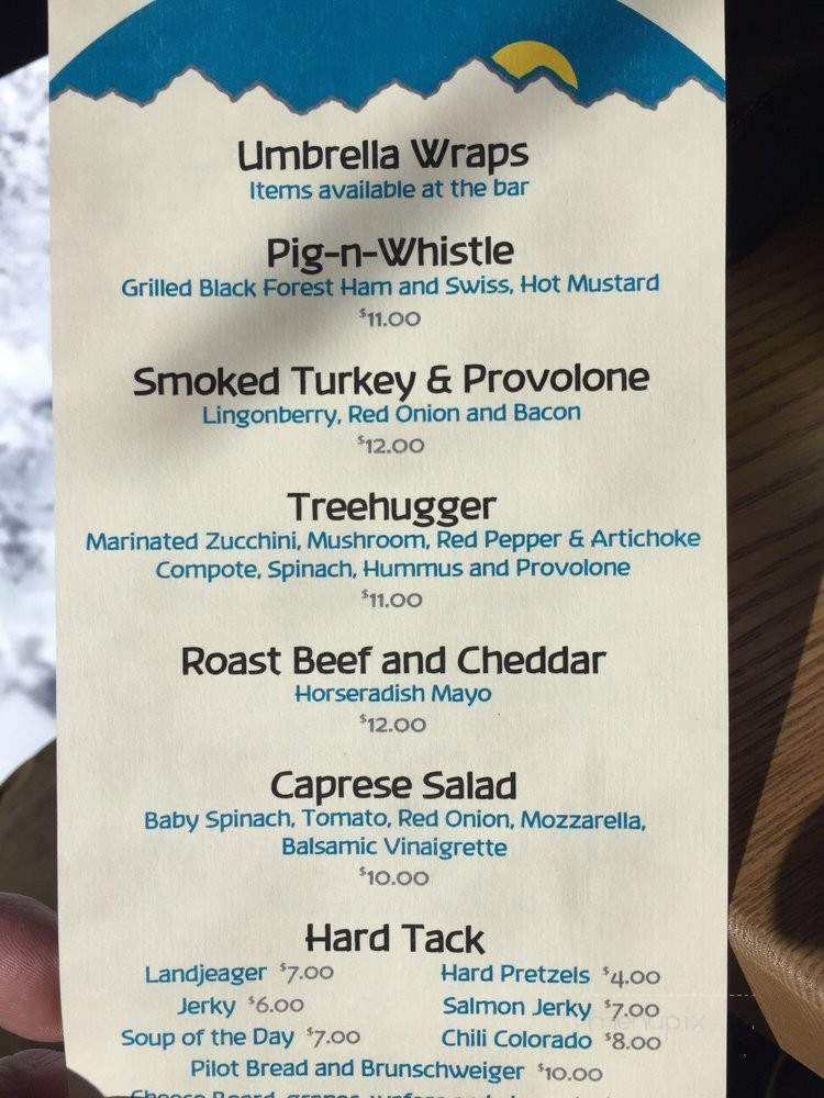 Ten Peaks Umbrella Bar - Crested Butte, CO menu_pic