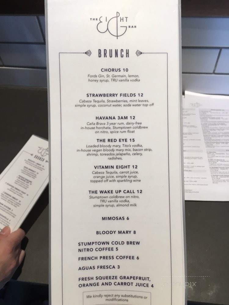 The Eight Bar - Los Angeles, CA menu_pic
