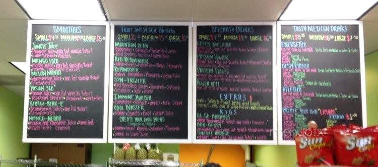Online Menu of The Juice Factory, Big Bear Lake, CA