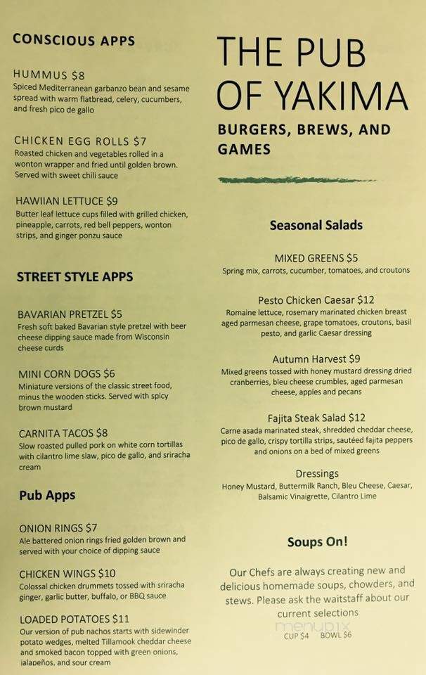 The Pub of Yakima - Yakima, WA menu_pic