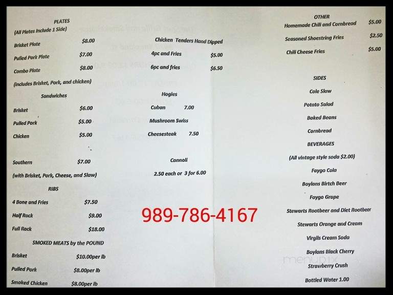 The Spot Grille and Smokehouse - Lewiston, MI menu_pic