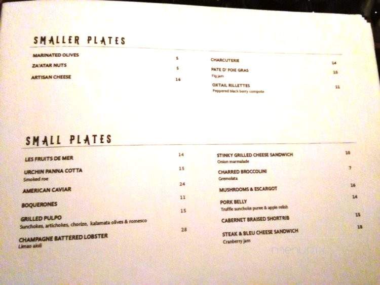 The Tchin Tchin Bar - Honolulu, HI menu_pic