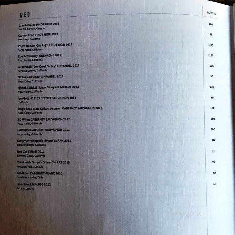 The Tchin Tchin Bar - Honolulu, HI menu_pic
