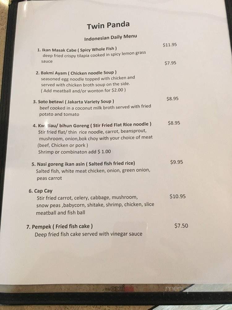Twin Panda - Austin, TX menu_pic