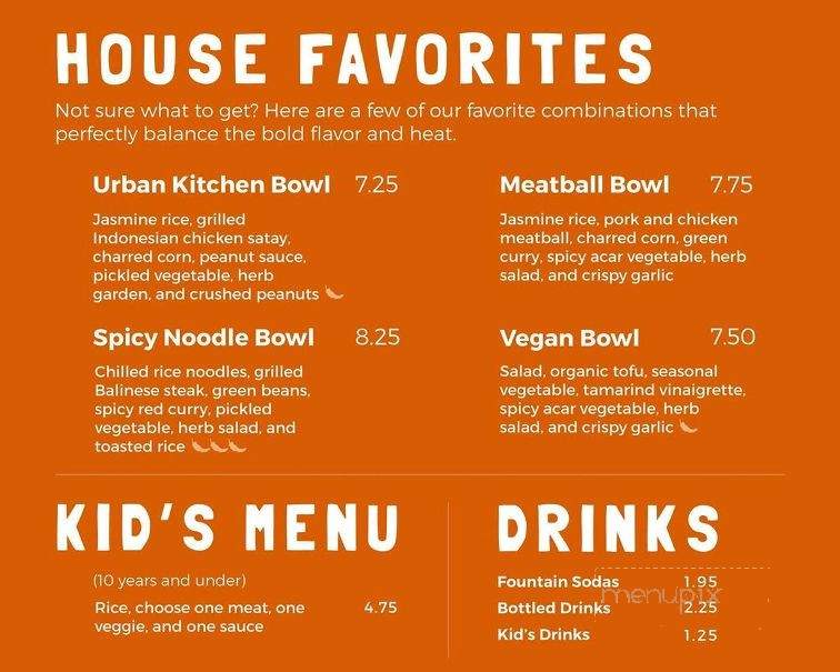 Urban Kitchen - Houston, TX menu_pic
