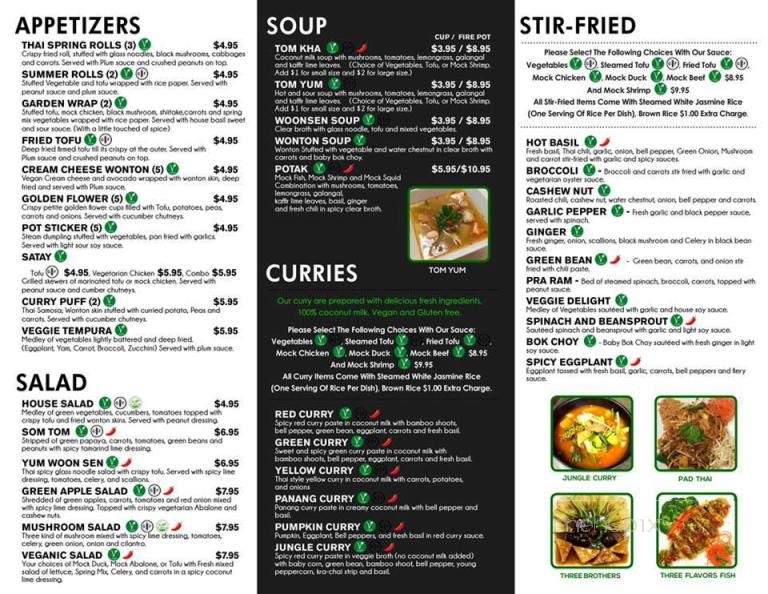 Veganic Thai Cafe - San Diego, CA menu_pic
