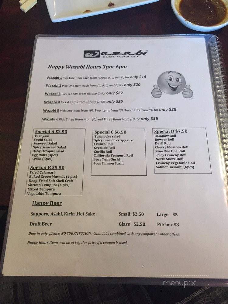 Wazabi Sushi - Hacienda Heights, CA menu_pic
