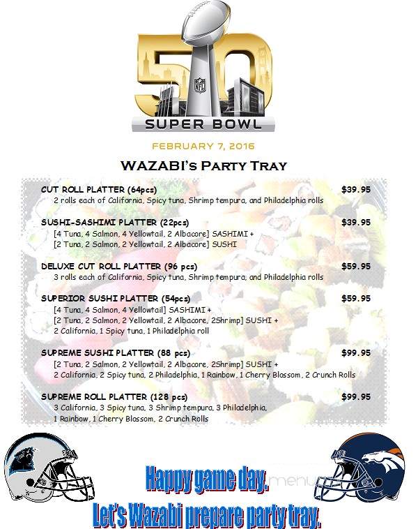 Wazabi Sushi - Hacienda Heights, CA menu_pic