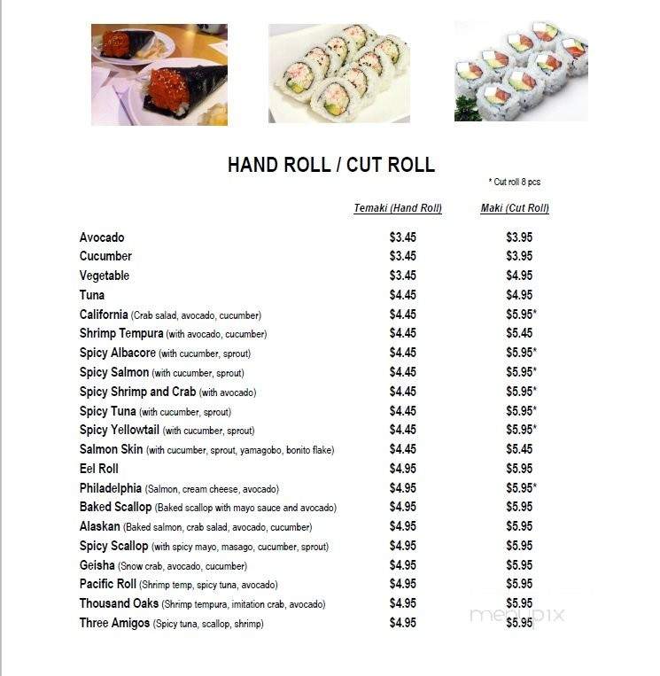 Wazabi Sushi - Hacienda Heights, CA menu_pic