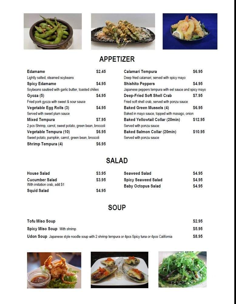 Wazabi Sushi - Hacienda Heights, CA menu_pic