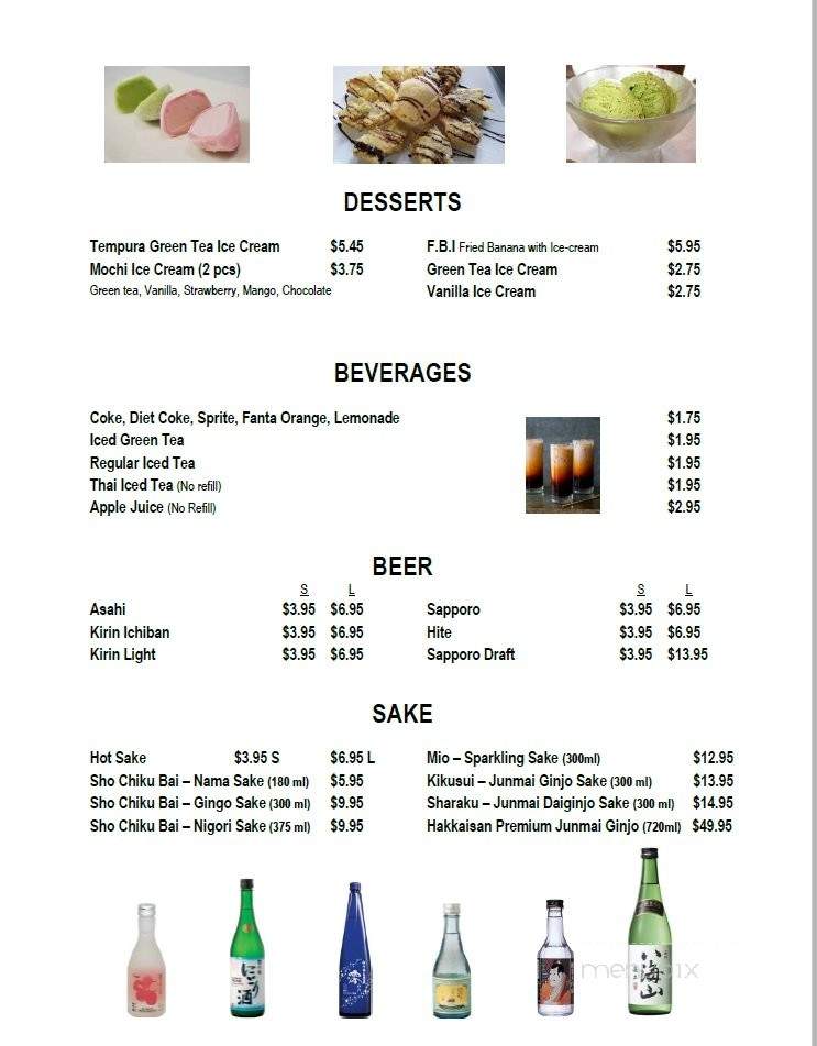 Wazabi Sushi - Hacienda Heights, CA menu_pic