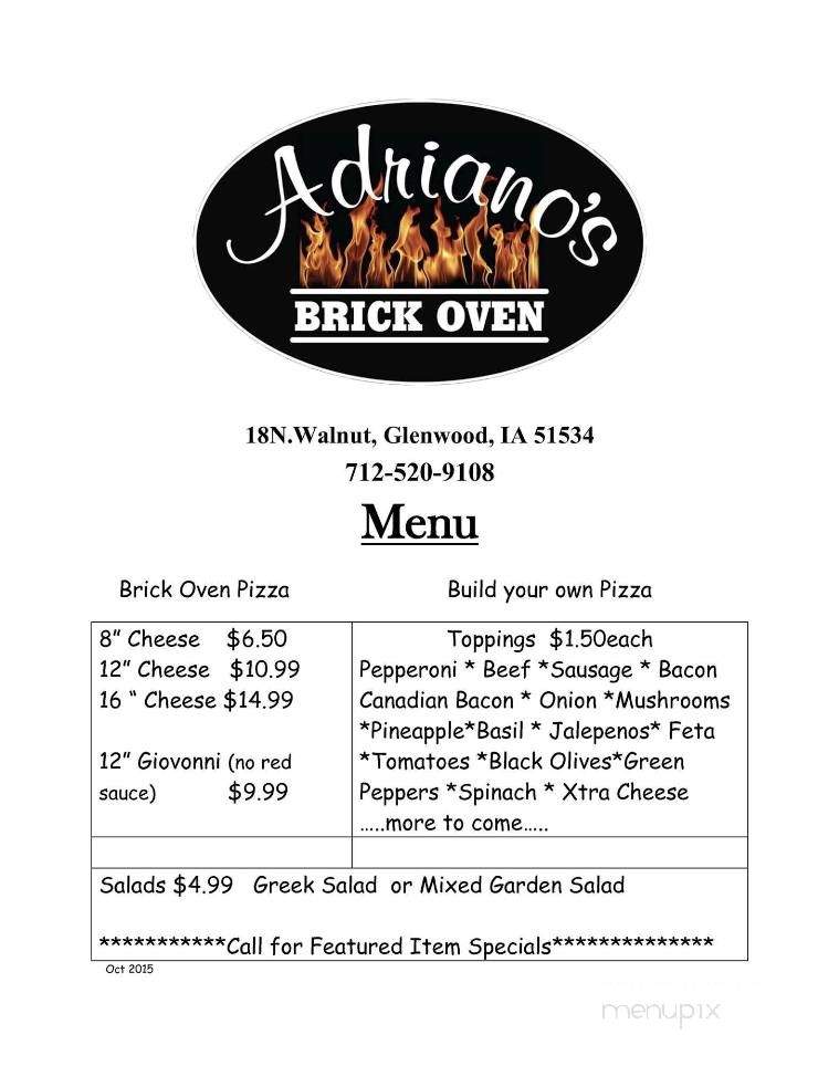 /380366587/Adrianos-Brick-Oven-Glenwood-IA - Glenwood, IA