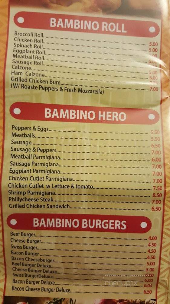 Bambino Pizza III - Ridgewood, NY menu_pic