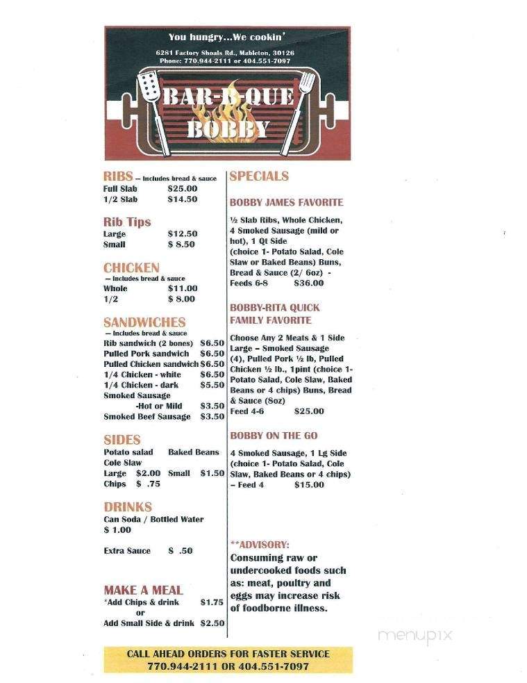 Bar-B-Que Bobby - Mableton, GA menu_pic