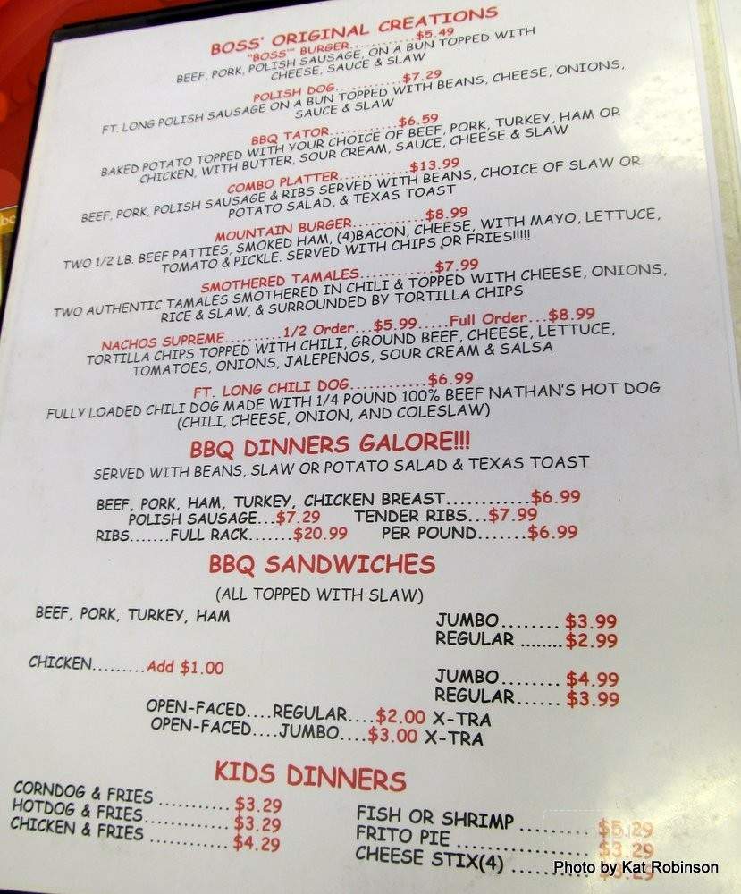 Boss's BBQ - Benton, AR menu_pic