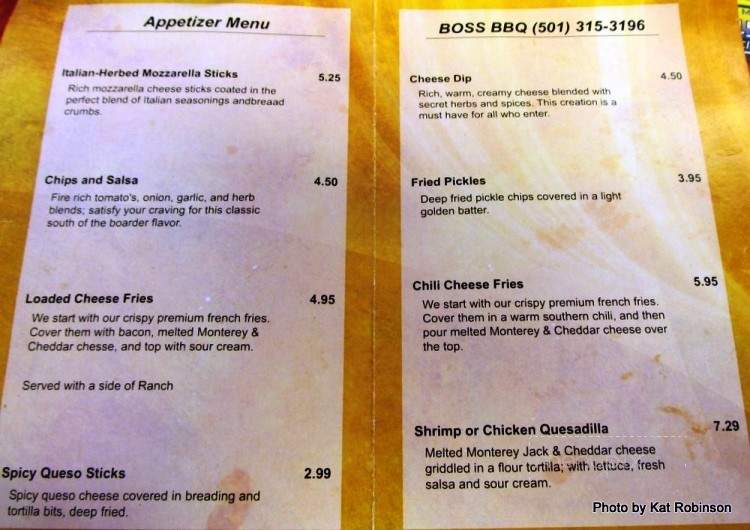 Boss's BBQ - Benton, AR menu_pic