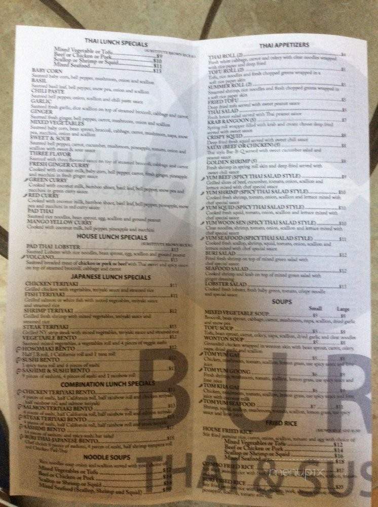 Buri Thai & Sushi - Indialantic, FL menu_pic