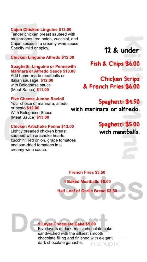 Cacciatore's Pizza and Italian Restaurant - Canyon Lake, CA menu_pic