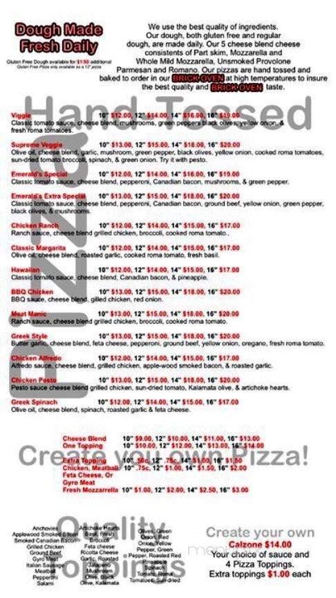 Cacciatore's Pizza and Italian Restaurant - Canyon Lake, CA menu_pic