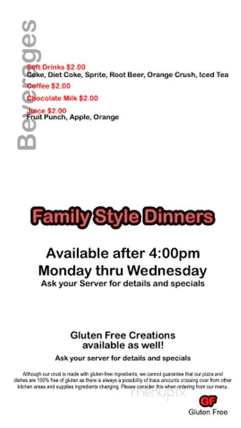 Cacciatore's Pizza and Italian Restaurant - Canyon Lake, CA menu_pic