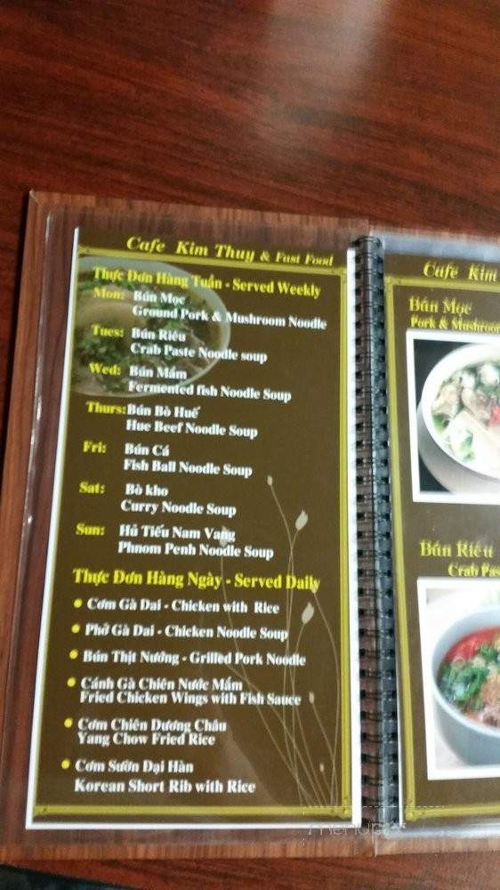 Cafe Kim Thuy - Oakland, CA menu_pic