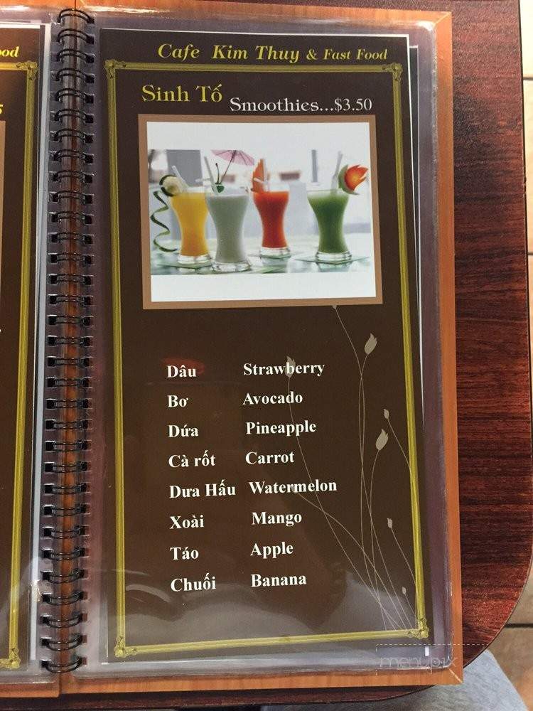 Cafe Kim Thuy - Oakland, CA menu_pic