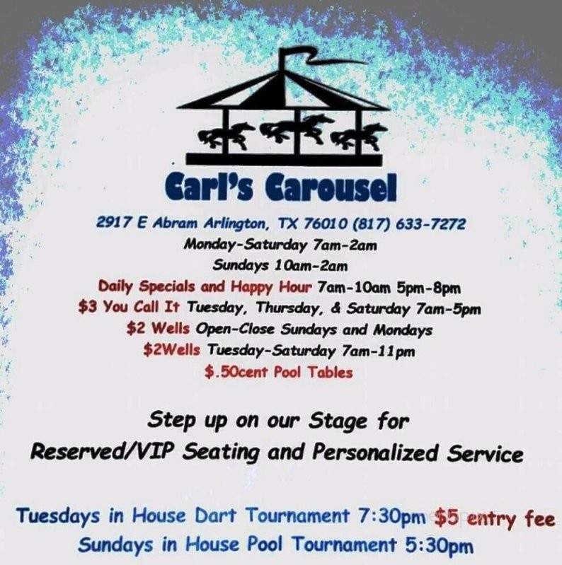 Carl's Carousel - Arlington, TX menu_pic