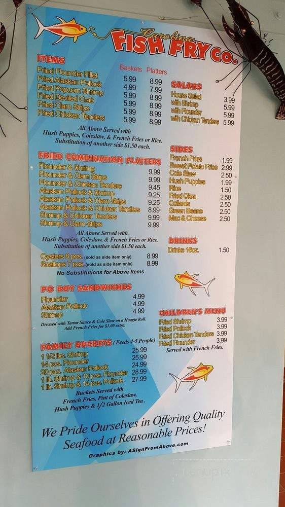 Carolina Fish Fry - Wilmington, NC menu_pic
