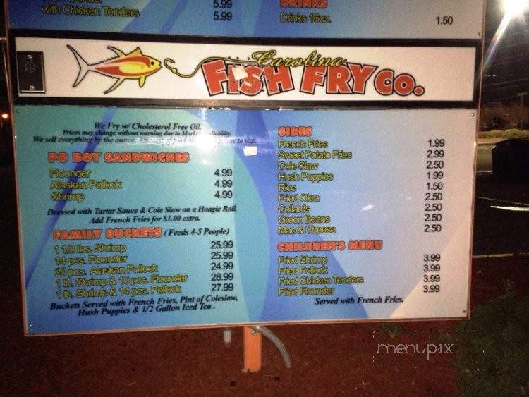 Carolina Fish Fry - Wilmington, NC menu_pic