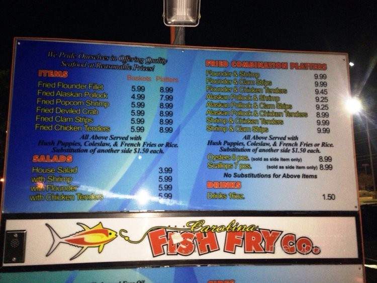 Carolina Fish Fry - Wilmington, NC menu_pic