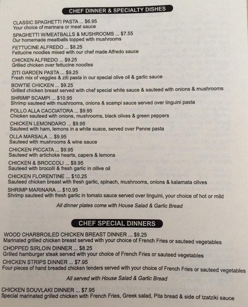 Cheffy's Italian Restaurant - Township of Taylorsville, NC menu_pic