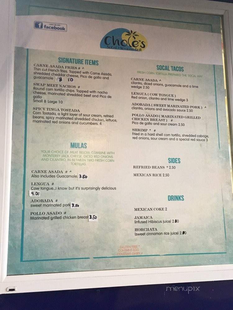 Choles Socal Mexican Grill - Happy Valley, OR menu_pic
