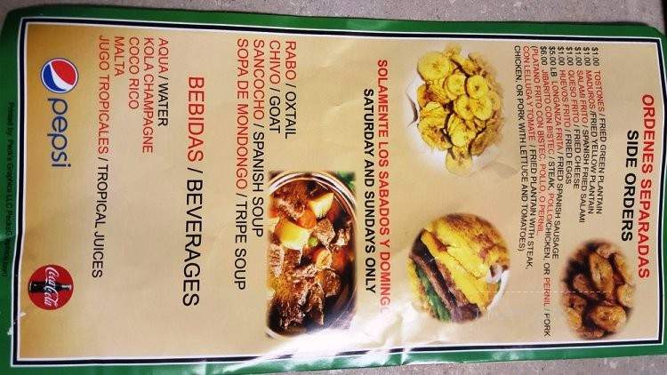 Cidras Cabana - Harrisburg, PA menu_pic