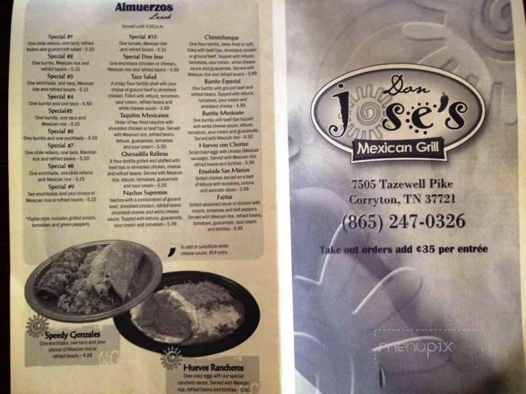 Don Jose Mexican Grill - Aliquippa, PA menu_pic