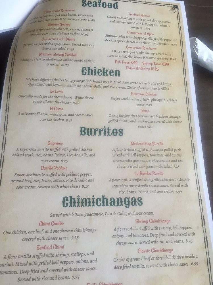 El Rincon - Camden, AR menu_pic