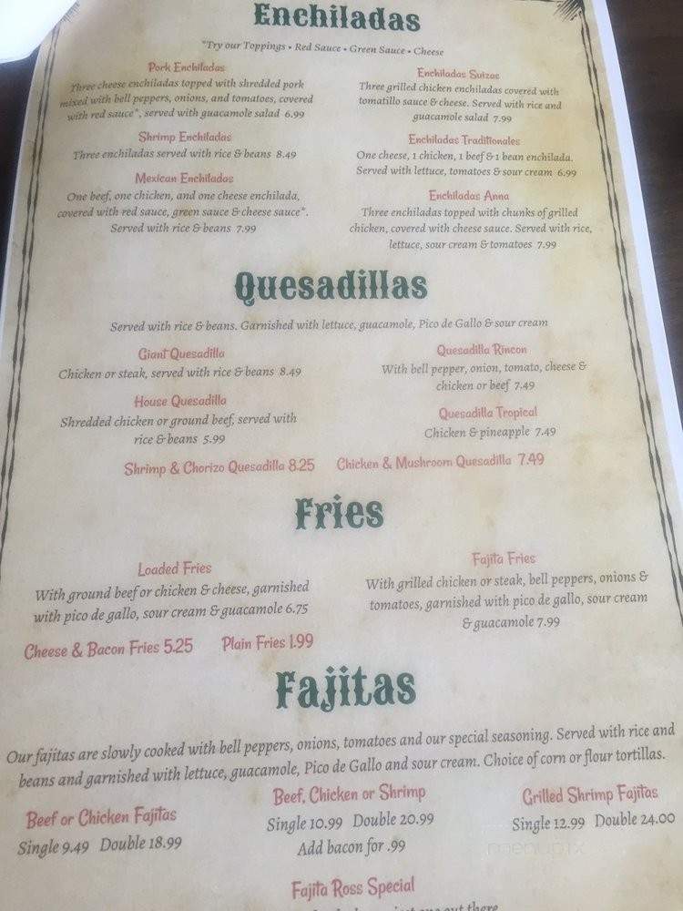 El Rincon - Camden, AR menu_pic