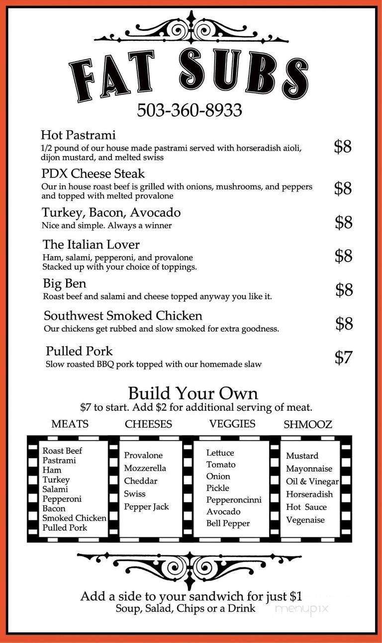 Fat Sub - Portland, OR menu_pic