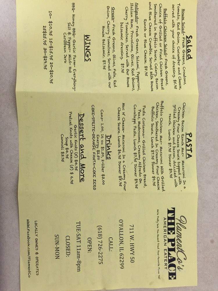 Flamentco's the Place - O'fallon, IL menu_pic