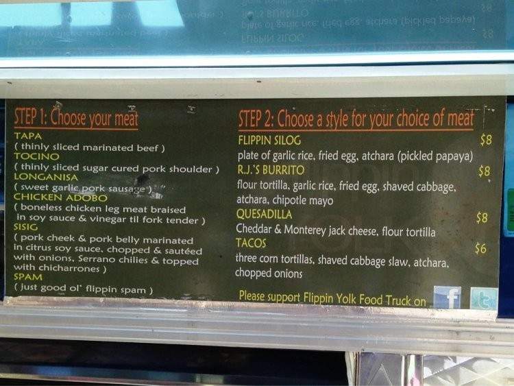 Flippin Yolk Truck - Los Angeles, CA menu_pic