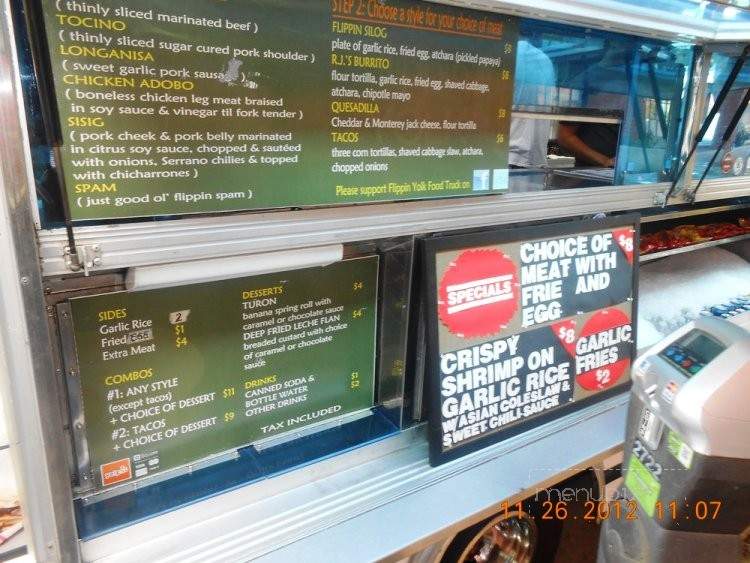 Flippin Yolk Truck - Los Angeles, CA menu_pic