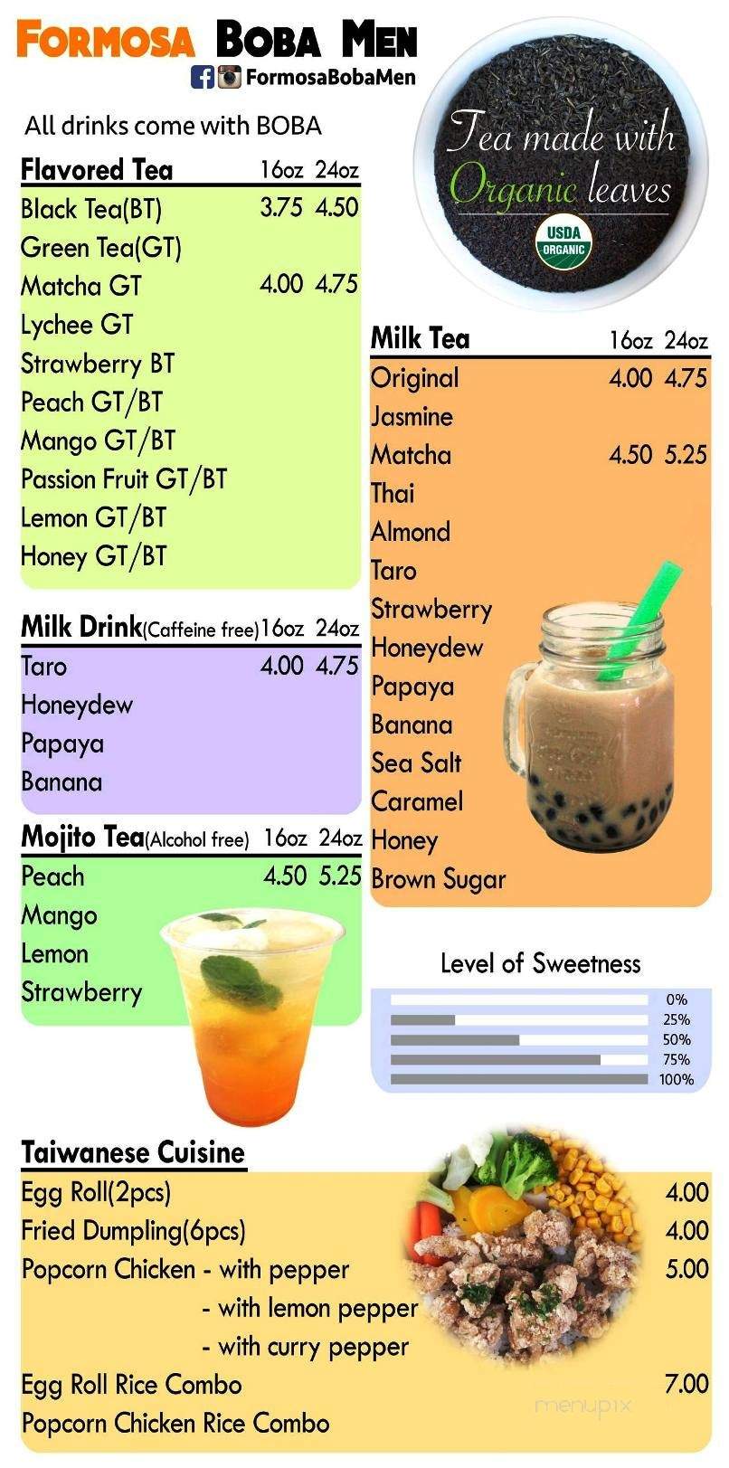 Formosa Boba Men - Los Angeles, CA menu_pic