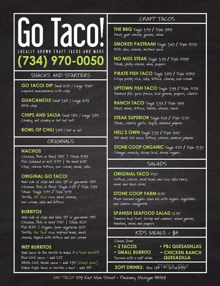 Go Taco - Pinckney, MI menu_pic