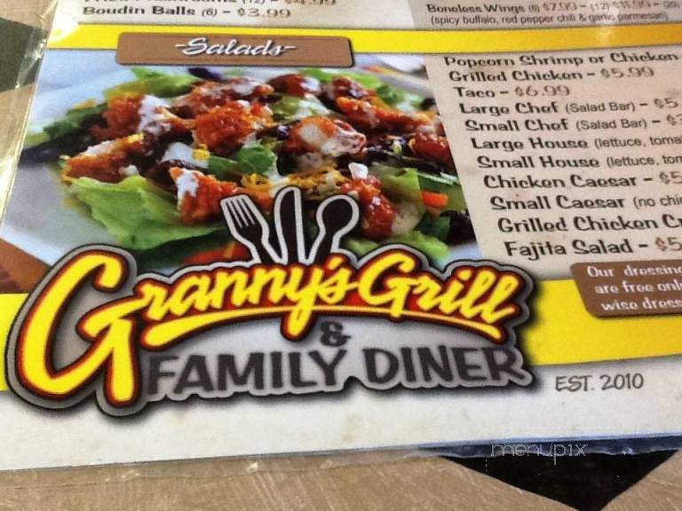 Granny's Grill - Hampton, AR menu_pic