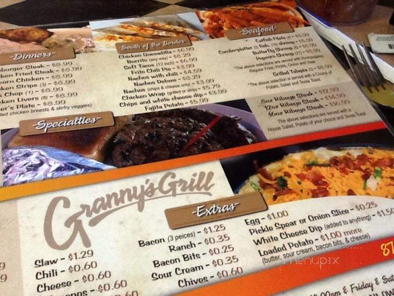 Granny's Grill - Hampton, AR menu_pic