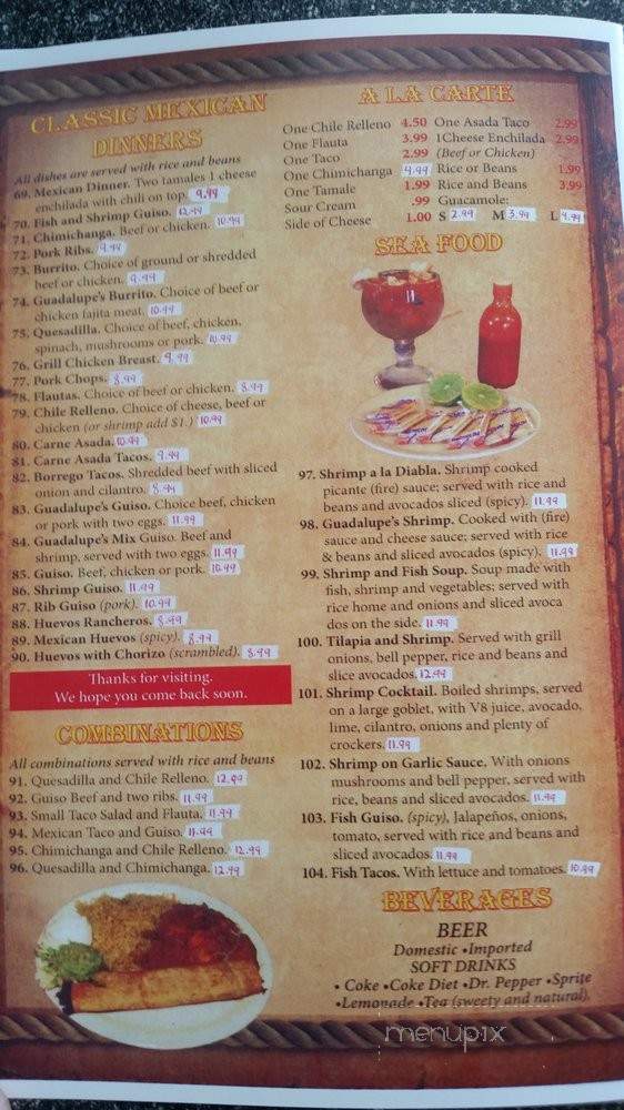 Guadalupe's - Edmond, OK menu_pic
