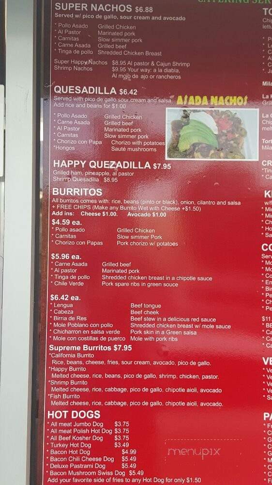 Happy Taco - Los Angeles, CA menu_pic